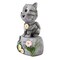Roman 7.5 Inch Cat On Stone Figurine Summer Figurine , Summer Decor Kitten Spring Summer Flowers